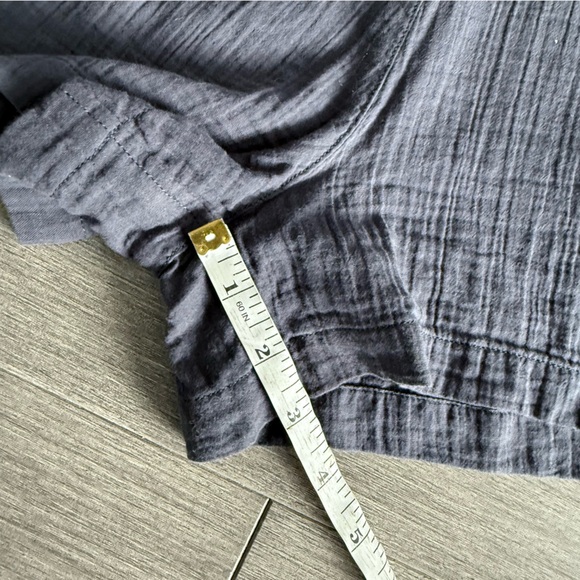 Aritzia Community 100% Organic Cotton Gauze Textured Shorts S Blue Gray Boho - Picture 12 of 12